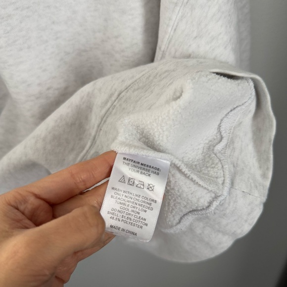 Mayfair One Size Empathy Sweatshirt Grey Lounge Comfy Minimal Embroidered - Picture 4 of 8